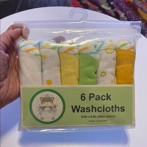 Pastel and Bright Colored Washcloth Set of 6